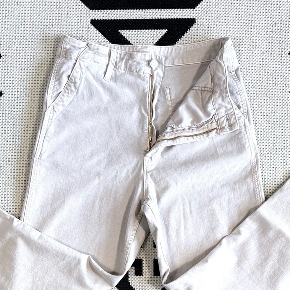 Mother The Major Zip Ankle Pant in Chalk It Up Oat Oatmeal Size 28 - Picture 11 of 16